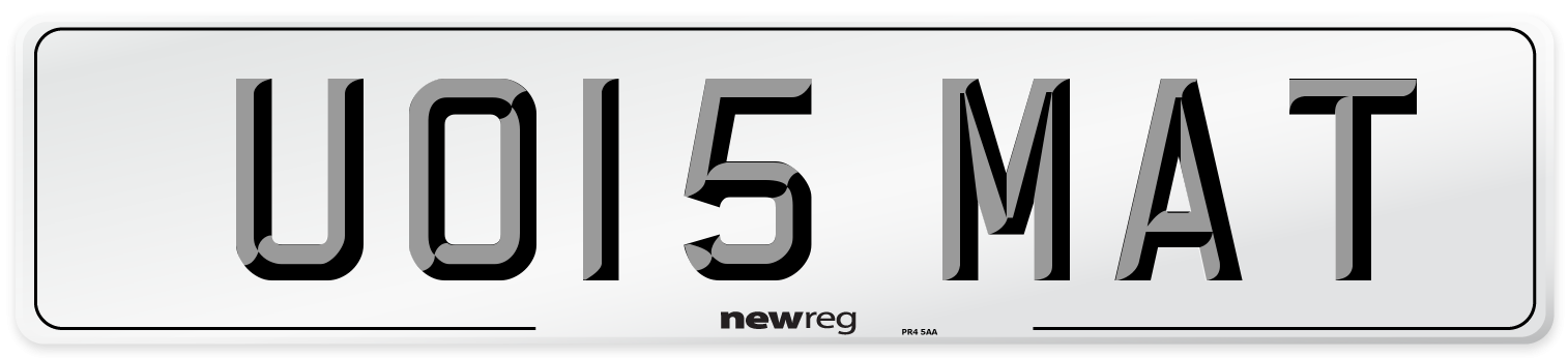 UO15 MAT Number Plate from New Reg